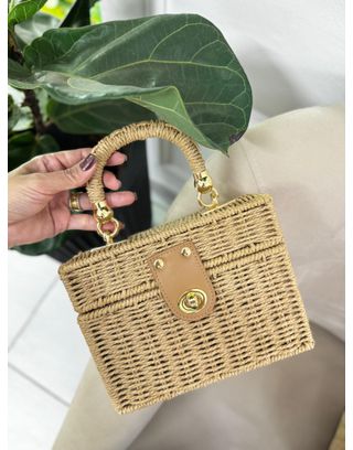 Bolsa Palha Bege - MHA VIANA STORE