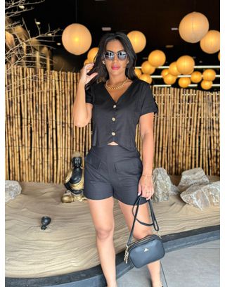 Conjunto em Linho Preto - MHA VIANA STORE