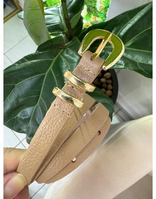 Cinto De Couro Camille Bege - MHA VIANA STORE