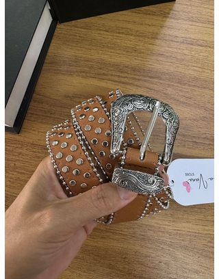 Cinto Marrom Com Detalhes - MHA VIANA STORE