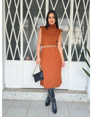 Vestido Tricot Caramelo - MHA VIANA STORE