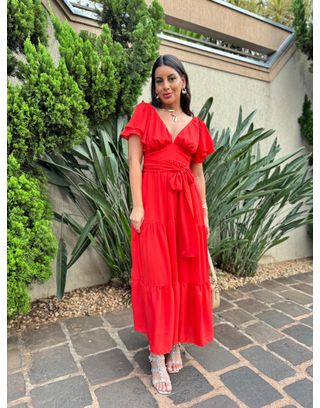 vestido Sophia Vermelho - MHA VIANA STORE