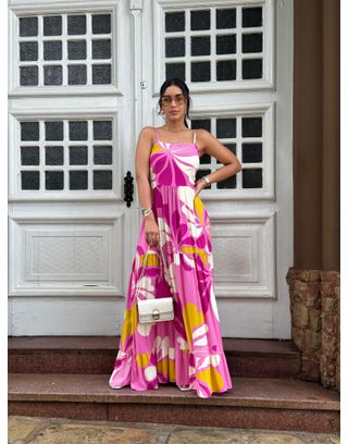 Vestido Flora Rosa - MHA VIANA STORE