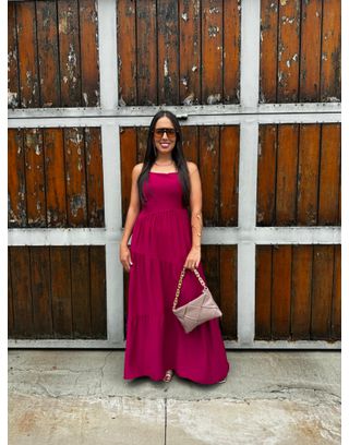 Vestido Luiza Vinho - MHA VIANA STORE