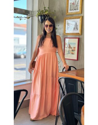 vestido luiza laranja claro - MHA VIANA STORE