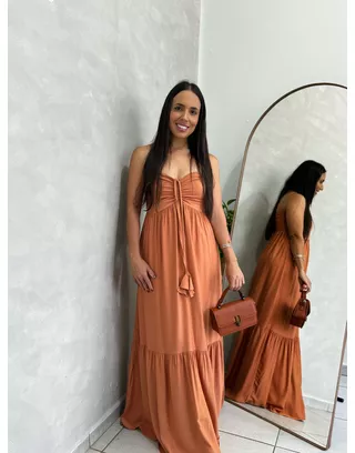 Vestido Eleonora Caramelo - MHA VIANA STORE