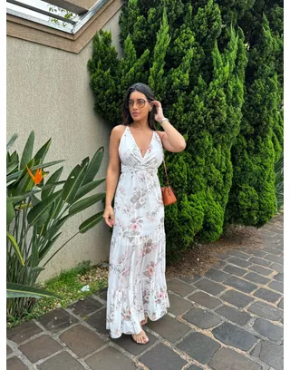 Vestido Emily floral branco - MHA VIANA STORE