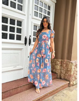 Vestido Patricia de tule floral - MHA VIANA STORE