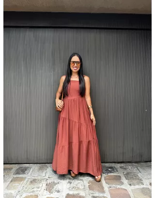 Vestido Luiza Marrom - MHA VIANA STORE