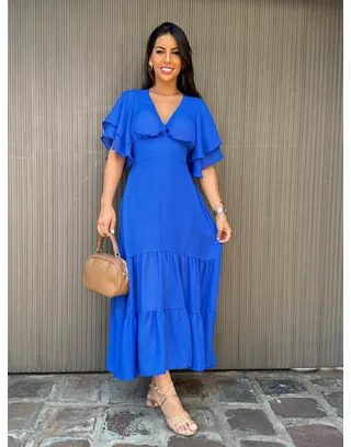 Vestido Sophia azul bic - MHA VIANA STORE
