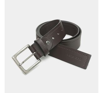 Cinto Couro Soleta Café Costurado Fivela Prata Envelhecido - Use Veterano | Botinas de Qualidade