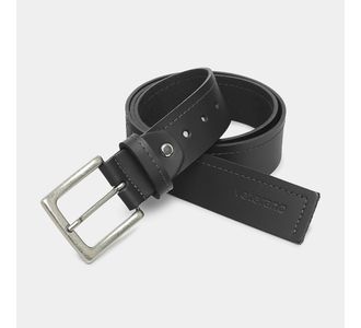 Cinto de Couro Soleta Preto Costurada fivela Prata Envelheci... - Use Veterano | Botinas de Qualidade