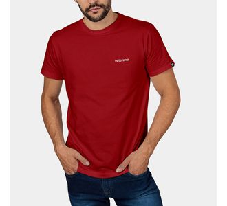Camiseta Básica Masculina Vermelha Veterano - Use Veterano | Botinas de Qualidade