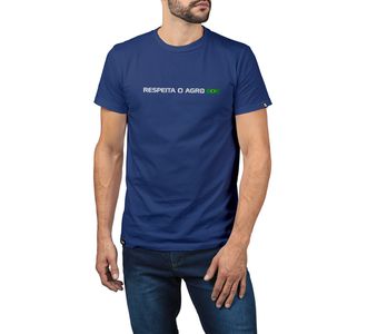 Camiseta Masculina Respeita o Agro Veterano Azul - Use Veterano