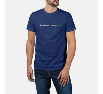 Camiseta Masculina Respeita o Agro Veterano Azul - Use Veterano | Botinas de Qualidade