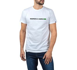 Camiseta Masculina Respeita o Agro Veterano Branco - Use Veterano