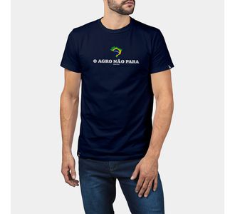Camiseta Masculina O Agro Não Para Veterano Marinho - Use Veterano | Botinas de Qualidade