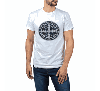 Camiseta Veterano Medalha São Bento Branca - Use Veterano | Botinas de Qualidade