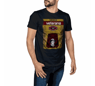 Camiseta Cachaça Preta Veterano - Use Veterano | Botinas de Qualidade