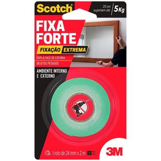 Fita Dupla Face 3m Extra Forte 5kg Fixa Quadros Espelhos