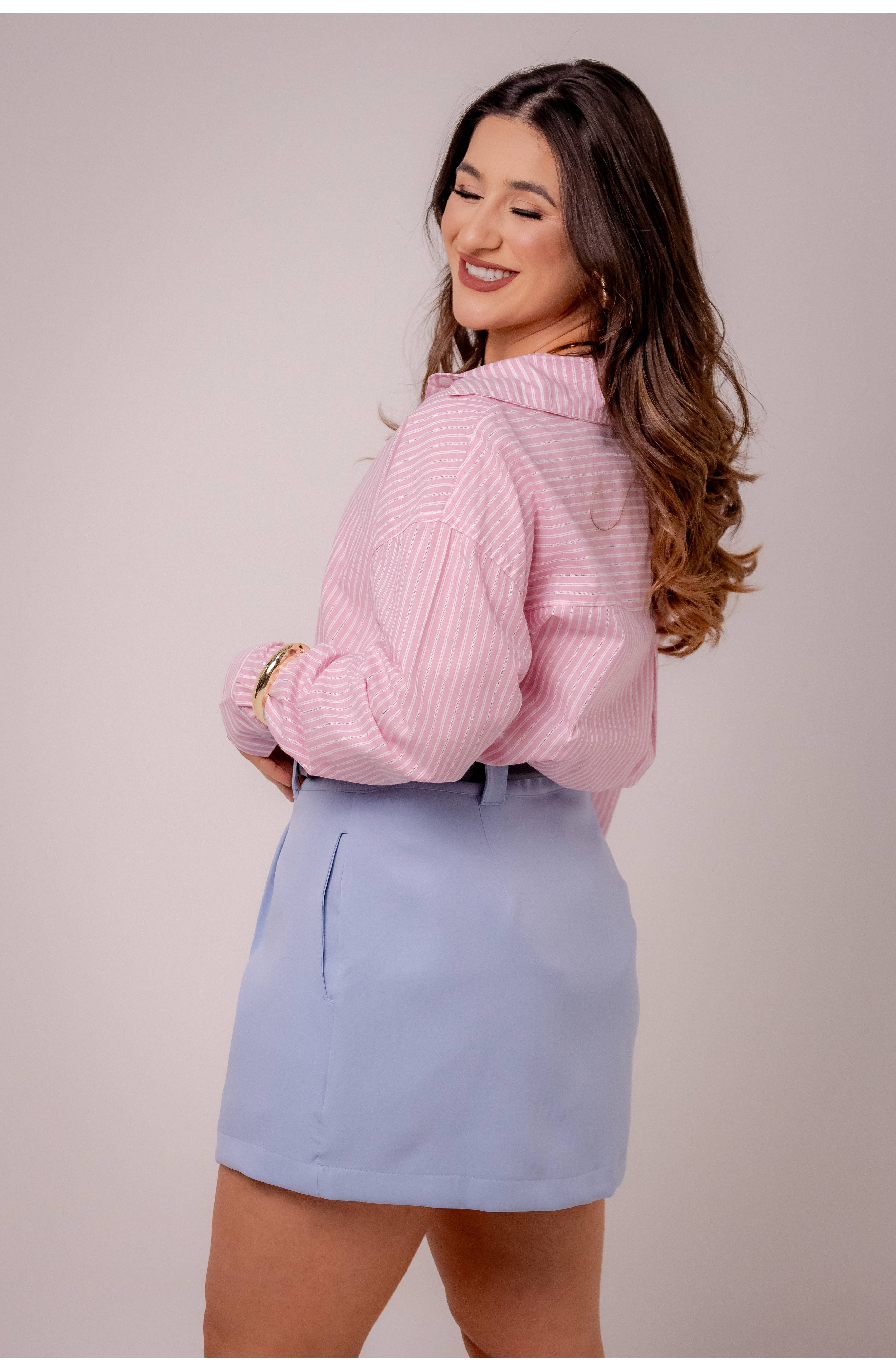 CAMISA LISTRADA MARIANA - ROSA 