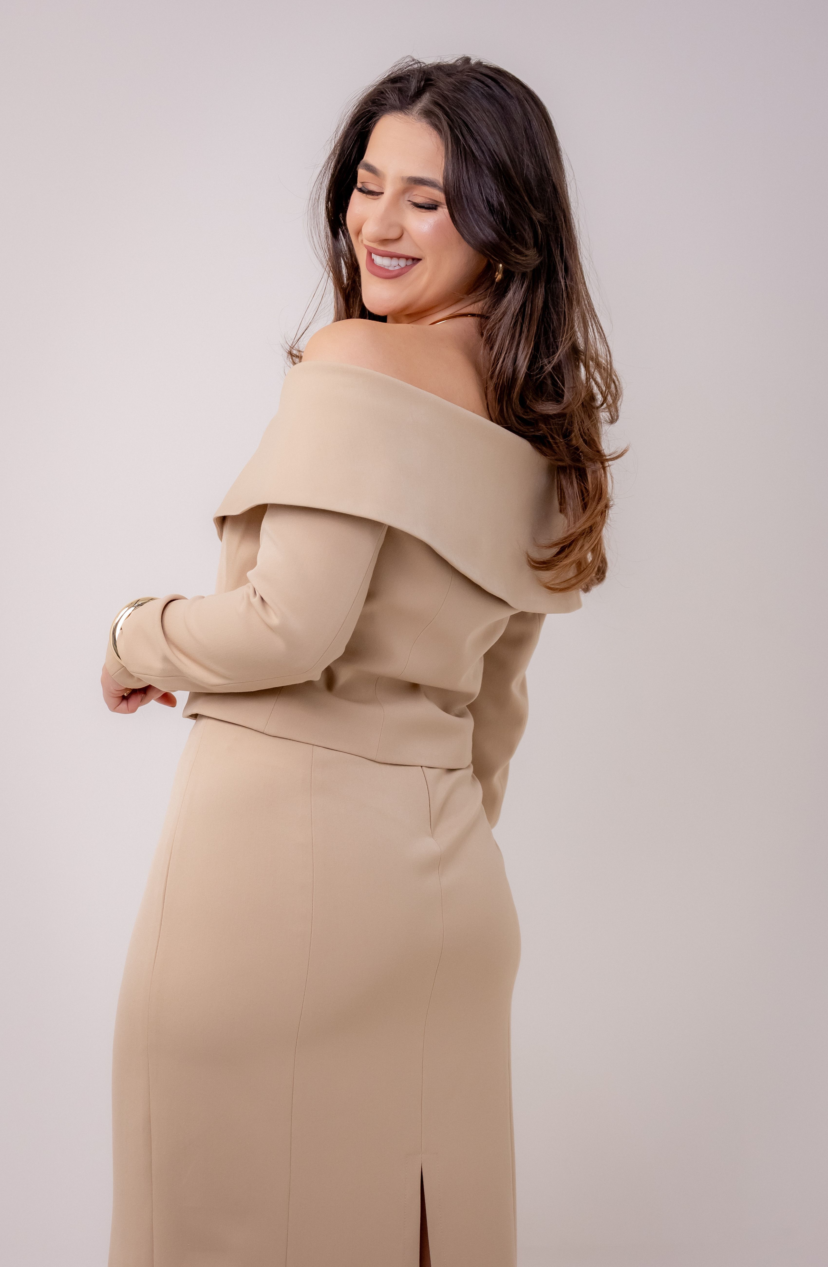 SAIA MIDI CELINE - BEGE