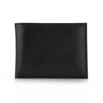 Carteira Masculina Monbran em Couro Preto com Compartimentos para Cartões e Notas