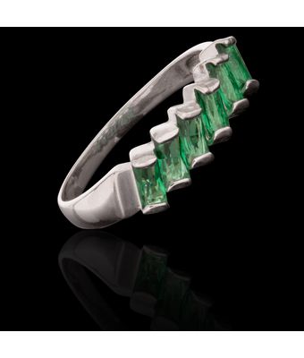 Anel/Aliança Zircônias 6x2 mm Paraíba Prata 9... - MANTOAN LOJA