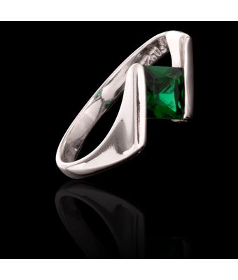 Anel/Aliança Zircônia 6x5 mm Esmeralda Prata ... - MANTOAN LOJA