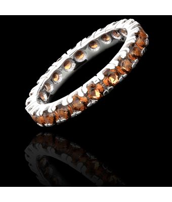Anel Riviera Zircônia Champagne 3mm Prata 925... - MANTOAN LOJA