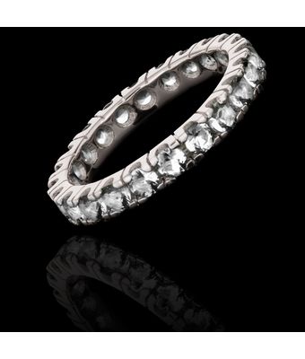 Anel Riviera Zircônia Cristal 3mm Prata 925 (... - MANTOAN LOJA