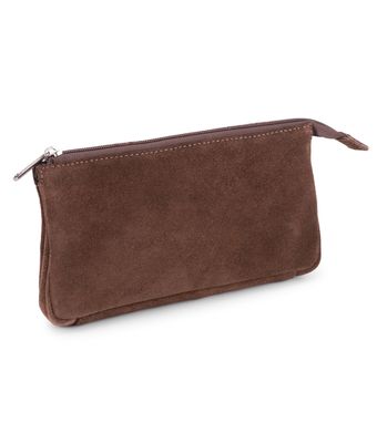 Necessaire Couro Legítimo Camurça Café NC108... - MANTOAN LOJA