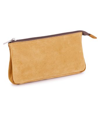 Necessaire Couro Legítimo Camurça Mostarda NC... - MANTOAN LOJA