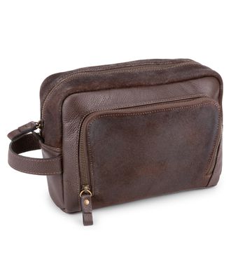 Necessaire Couro Legítimo Café CN - MANTOAN LOJA