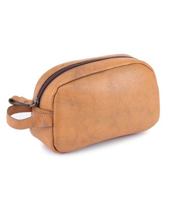Necessaire Couro Legítimo Caramelo NC112 - MANTOAN LOJA