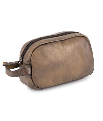 Necessaire Couro Legítimo Marrom Estonado NC1... - MANTOAN LOJA