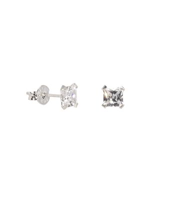 Brinco Zircônia Quadrada 5x5mm Prata 925 - 1 ... - MANTOAN LOJA