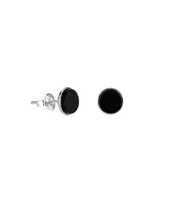 Brinco Pedra Natural Ônix Negra Prata 925 - 1... - MANTOAN LOJA