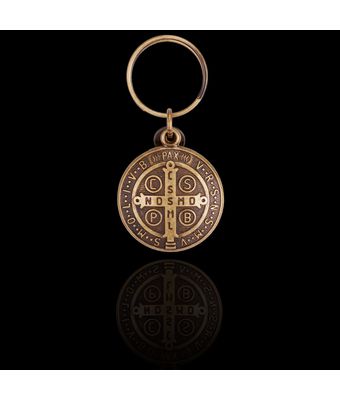 Chaveiro Medalha São Bento Ouro Velho - MANTOAN LOJA