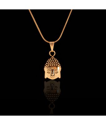Colar Budha Aço Inox/Zamac Dourado - MANTOAN LOJA