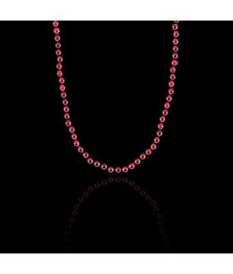 Colar Pedra Natural Garnet 3mm Prata 925 - MANTOAN LOJA