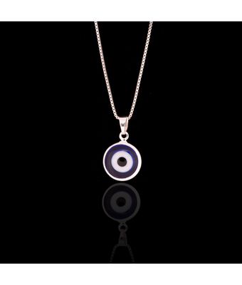 Colar Olho Grego Azul 12mm Prata 925 - MANTOAN LOJA