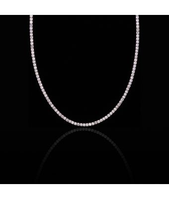 Colar Riviera Cristal 4mm Bijuteria Prateado - MANTOAN LOJA