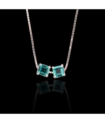 Escapulário Zircônia Turmalina 6mm Prata 925 - MANTOAN LOJA