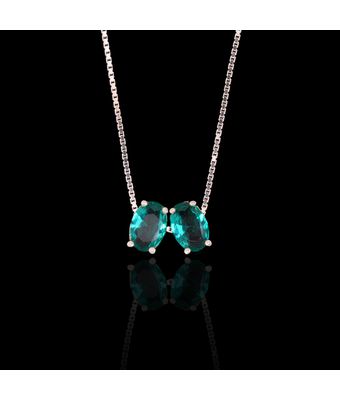 Escapulário Zircônias Turmalinas 6x8mm Prata ... - MANTOAN LOJA