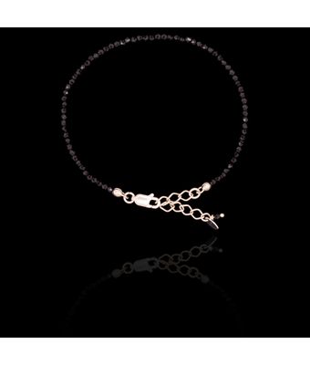 Pulseira Pedra Natural Espinélio Preto 2mm Co... - MANTOAN LOJA