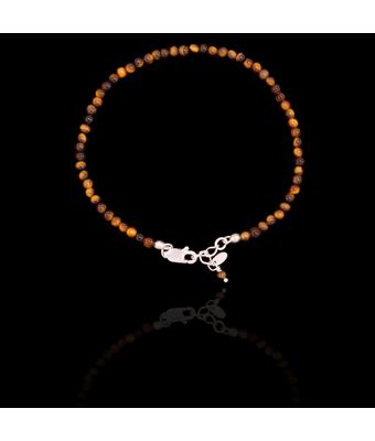 Pulseira Pedra Natural Olho De Tigre Prata 92... - MANTOAN LOJA