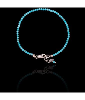 Pulseira Pedra Natural Turquesa Clara Prata 9... - MANTOAN LOJA