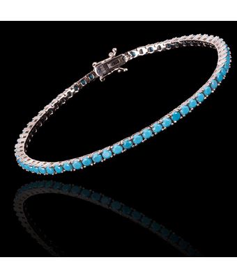 Pulseira Riviera Pedra Natural Turquesa 3mm P... - MANTOAN LOJA
