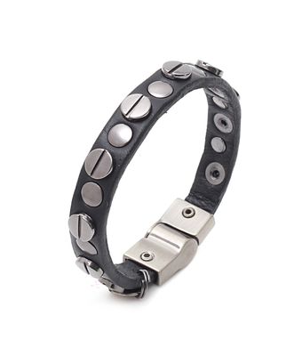 Pulseira Mp168 Couro Preto - MANTOAN LOJA